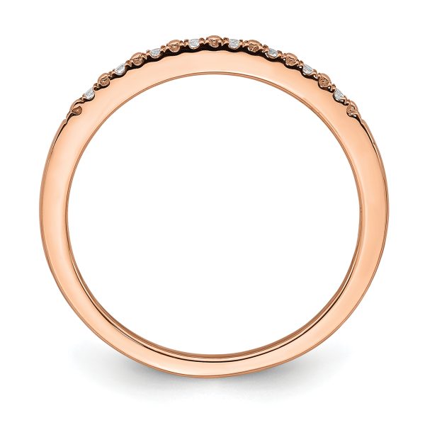 14k Rose Gold Diamond Wedding Band - Image 2