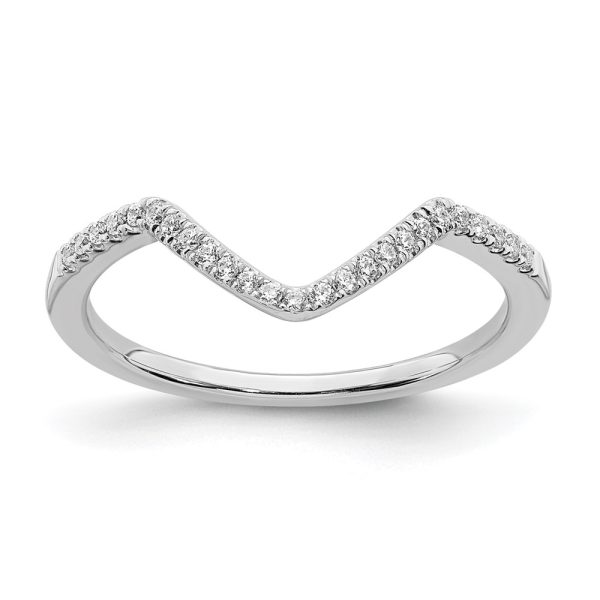 14k White Gold Diamond Contoured Wedding Band