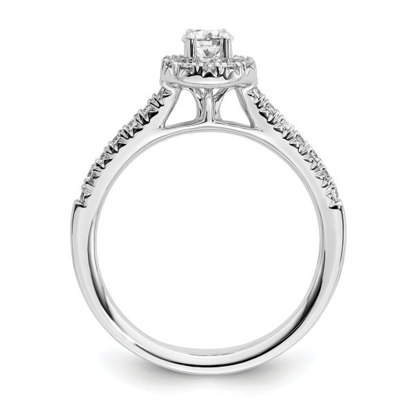 14K White Gold Eternal Promise Lab Grown VS/SI FGH Dia Halo Complete Ring - Image 2