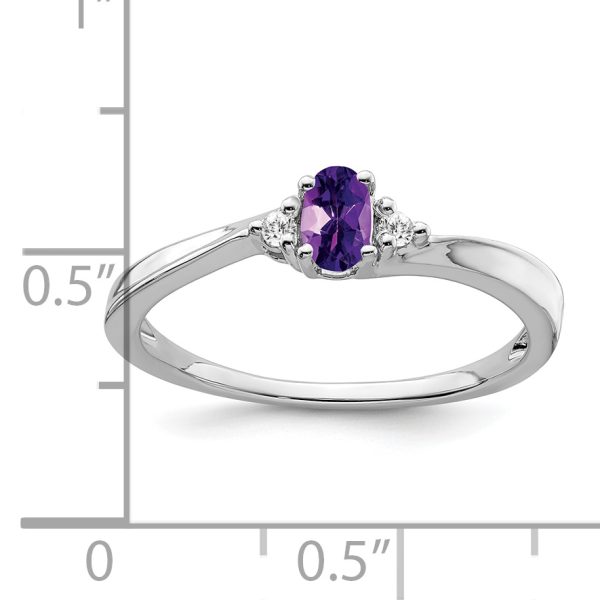 14k White Gold Amethyst and Diamond Ring - Image 2