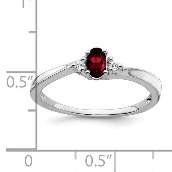 14k White Gold Garnet and Diamond Ring - Image 2