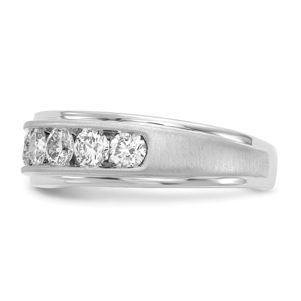 10K White Gold Brushed Lab Grown Diamond, VS/SI FGH Men's Ring - Image 3