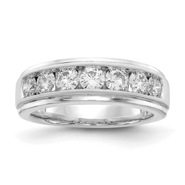 10K White Gold Brushed Lab Grown Diamond, VS/SI FGH Men's Ring