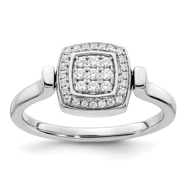 14k White Gold Polished Garnet and Diamond Flip Ring - Image 3