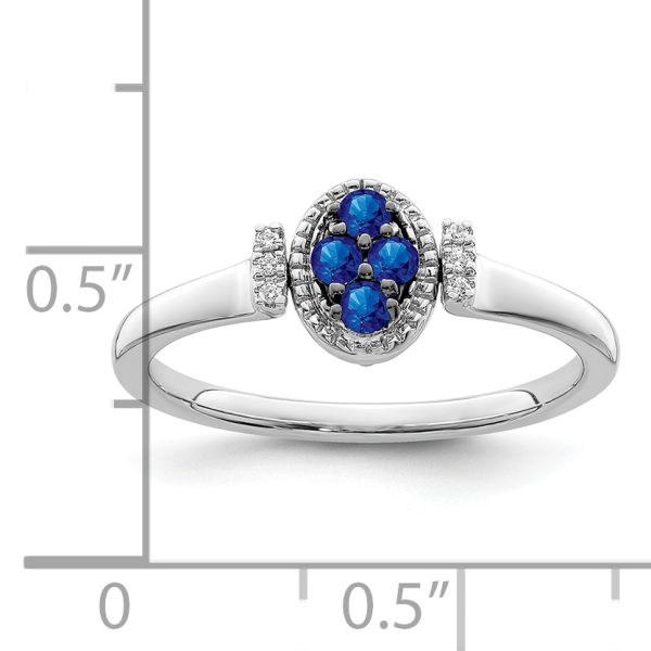 14k White Gold Polished Sapphire and Diamond Flip Ring - Image 2