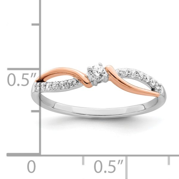 14k Two-tone White & Rose Polished Fancy Diamond Ring - Image 3