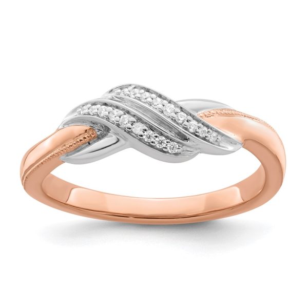 14k Two-tone White & Rose Polished Fancy Diamond Ring