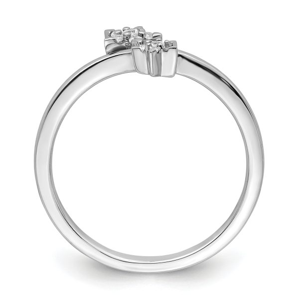 14k White Gold Diamond star bypass Diamond Ring - Image 2