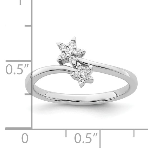 14k White Gold Diamond star bypass Diamond Ring - Image 3