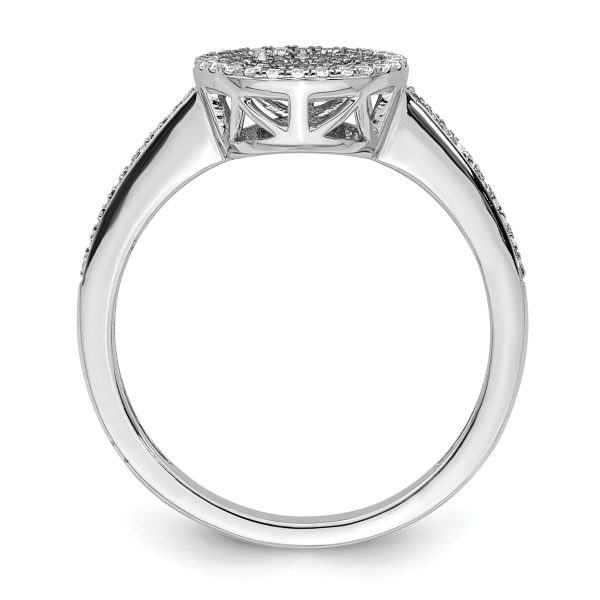 14k White Gold Polished Pave Circle Diamond Ring - Image 2