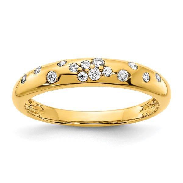 14K Polished Diamond Sprinkle Ring