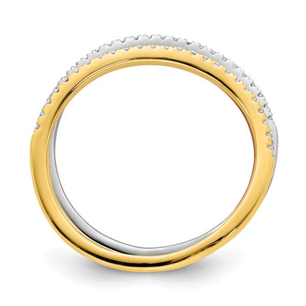 14k Tri-color Polished Set of 3 Diamond Rings - Image 2