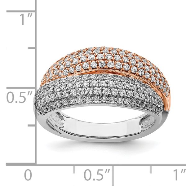 14k Two-tone Polished Pave Diamond Ring - Image 3