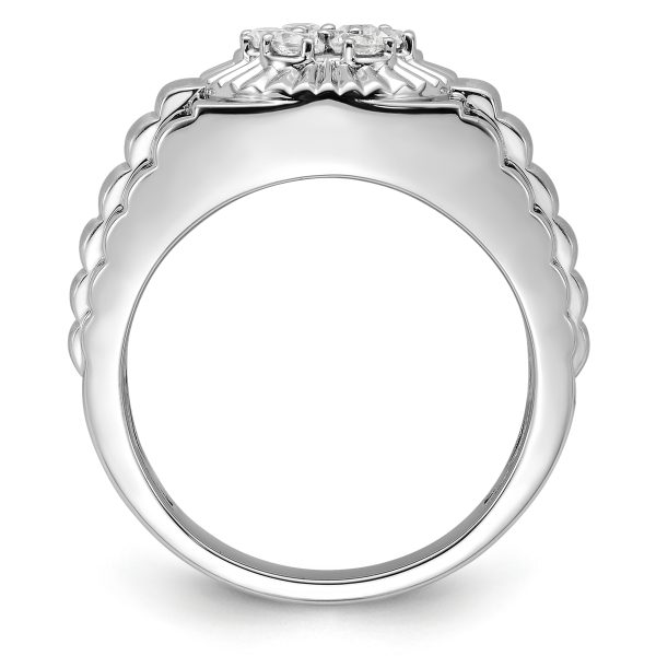 10K White Gold VS/SI FGH Lab Grown Diamond Mens Ring - Image 2