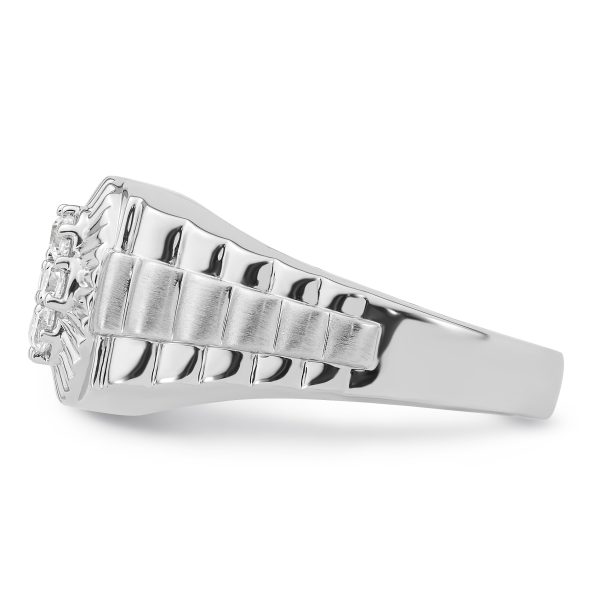 10K White Gold VS/SI FGH Lab Grown Diamond Mens Ring - Image 3