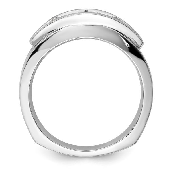 10K White Gold VS/SI FGH Lab Grown Diamond Mens Wedding Ring - Image 2