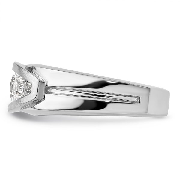 10K White Gold VS/SI FGH Lab Grown Diamond Mens Wedding Ring - Image 3