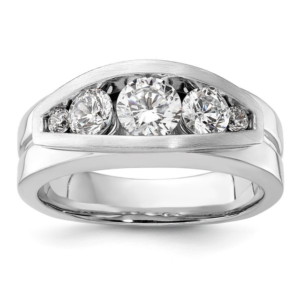 10K White Gold VS/SI FGH Lab Grown Diamond Mens Wedding Ring