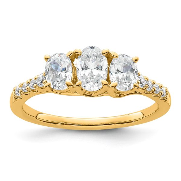 14K VS/SI FGH Lab Grown Diamond Complete 3-stone Ring