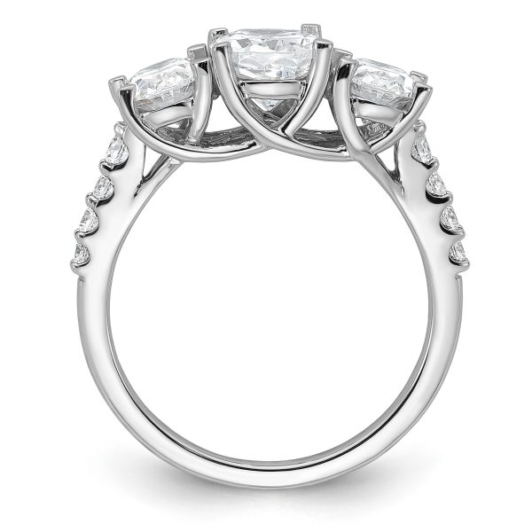 14K WG VS/SI FGH Lab Grown Diamond Complete 3-stone Ring - Image 2