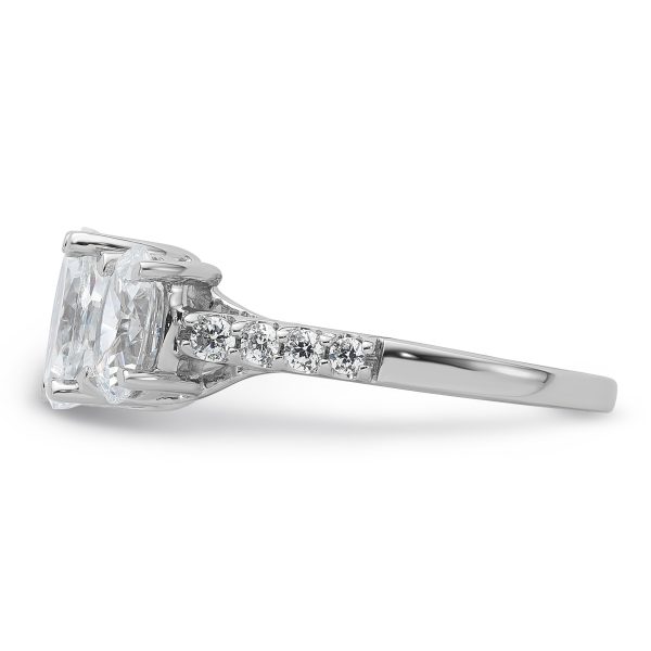 14K WG VS/SI FGH Lab Grown Diamond Complete 3-stone Ring - Image 3