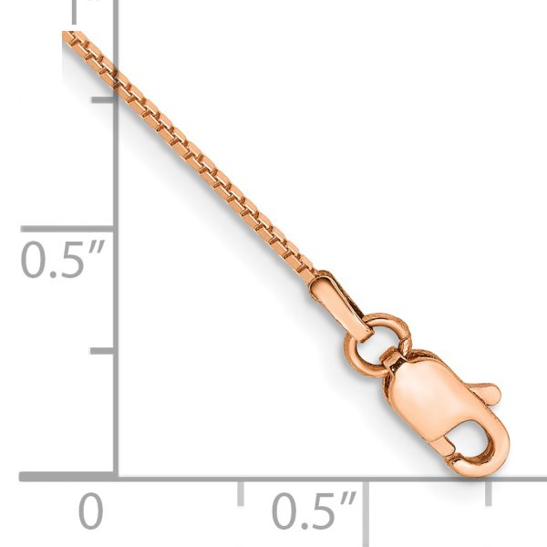 14k Rose Gold .9mm Box Chain - Image 2