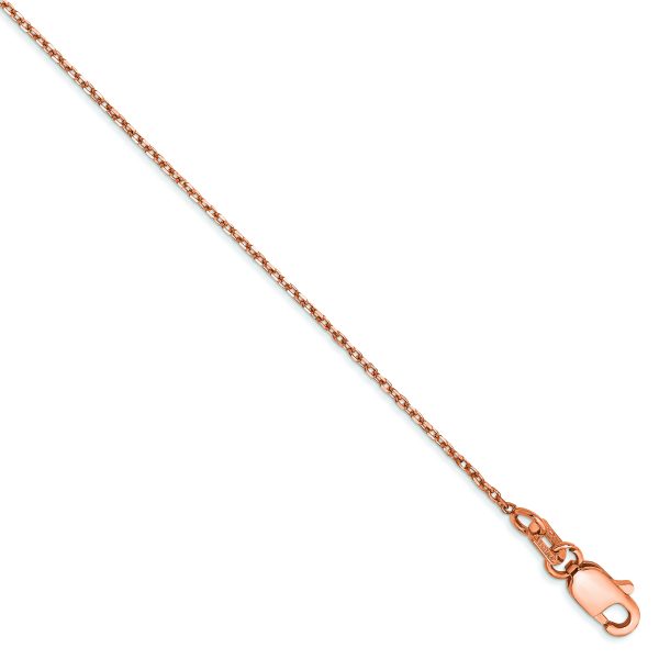 14k Rose Gold 1.0mm D/C Cable Chain Anklet