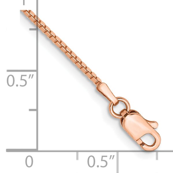 14k Rose Gold 1.0mm Box Chain - Image 2