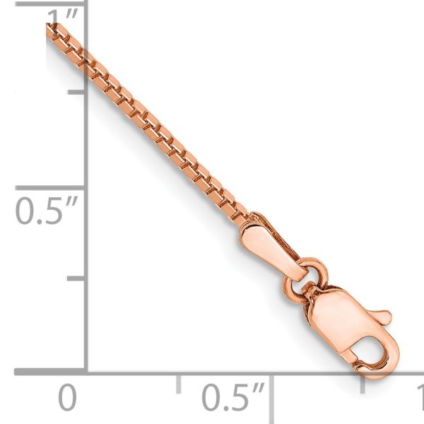 14k Rose Gold 1.10mm Box Chain - Image 3