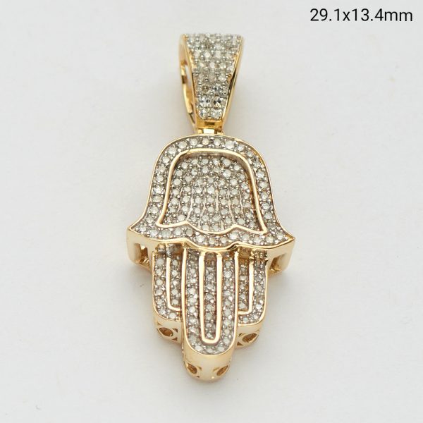 10KY 0.40CTW MICROPAVE DIAMOND HAMZA PENDANT