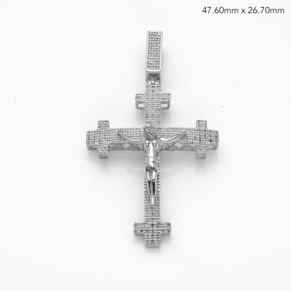 10KW 0.50CTW DIAMOND CRUCIFIX CROSS PENDANT