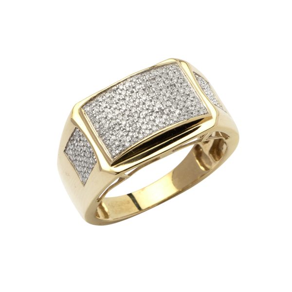 10KY 0.55CTW DIAMOND MICRO-PAVE MENS BAND