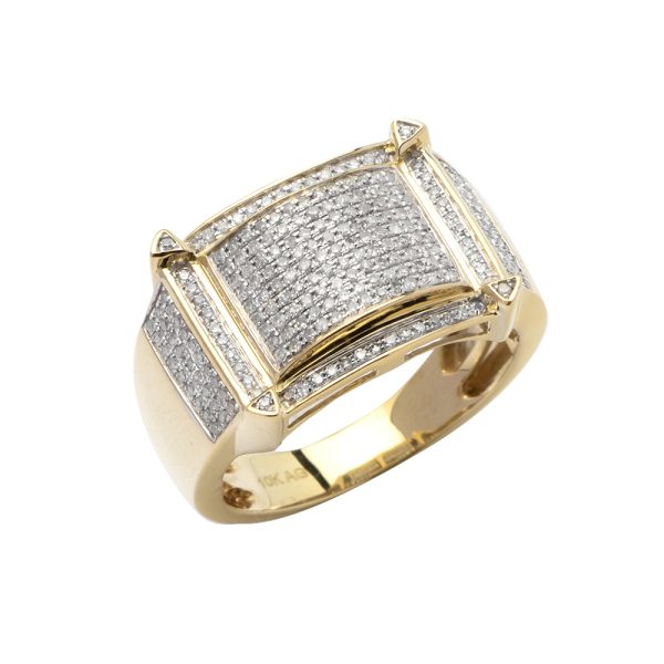 10KY 0.70CTW DIAMOND MICRO-PAVE MENS RING