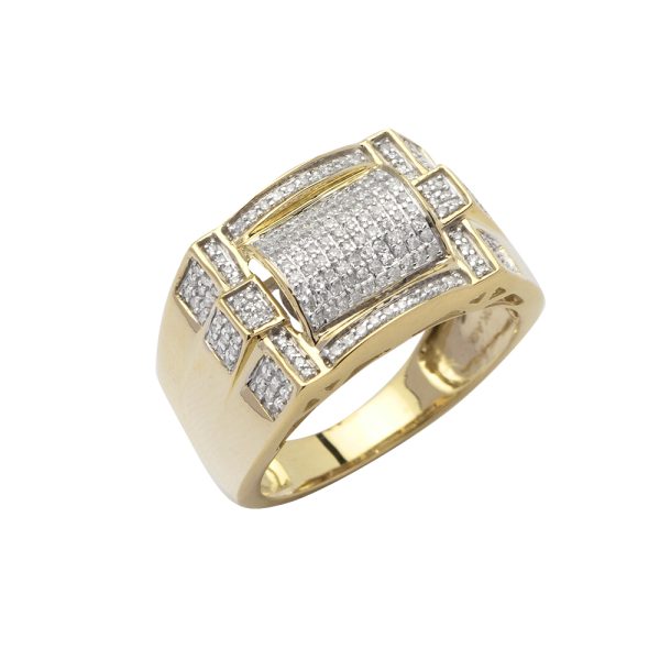 10KY 0.85CTW DIAMOND MICRO-PAVE MENS RING