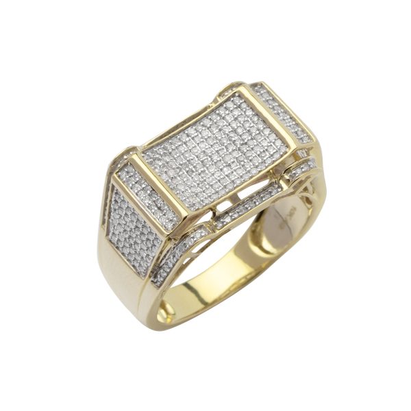 10KY 0.80CTW DIAMOND MICRO-PAVE MENS RING