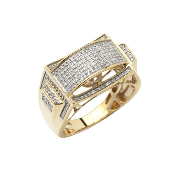 10KY 0.65CTW DIAMOND MICRO-PAVE MENS RING