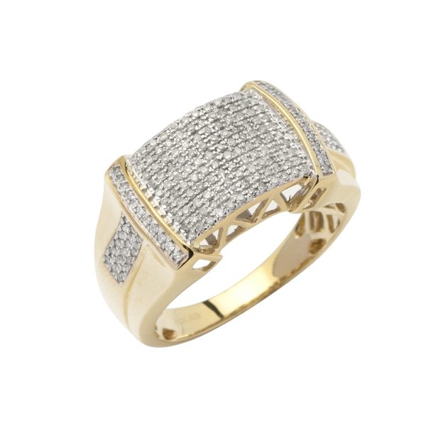 10KY 0.50CTW DIAMOND MICRO-PAVE MENS RING