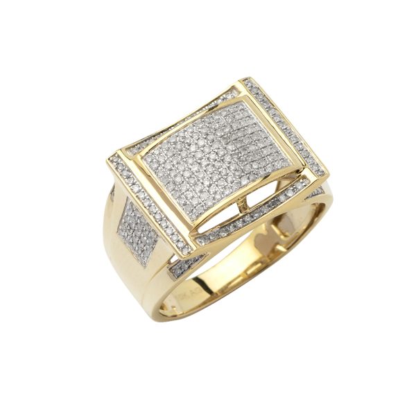 10KY 0.65CTW DIAMOND MICRO-PAVE DOME MENS RING