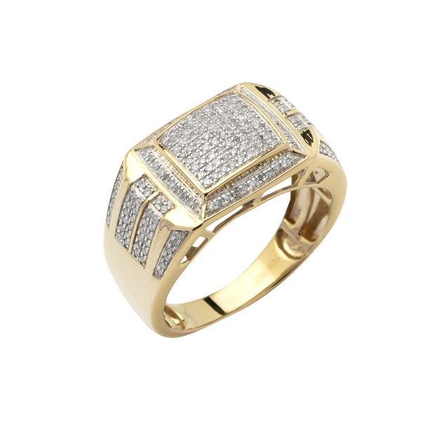 10KY 0.60CTW DIAMOND MICRO-PAVE MENS RING