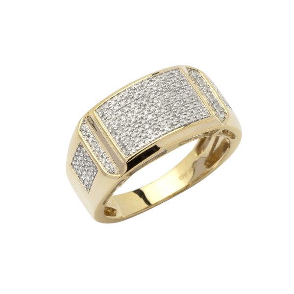 10KY 0.55CTW DIAMOND MICRO-PAVE MENS RING