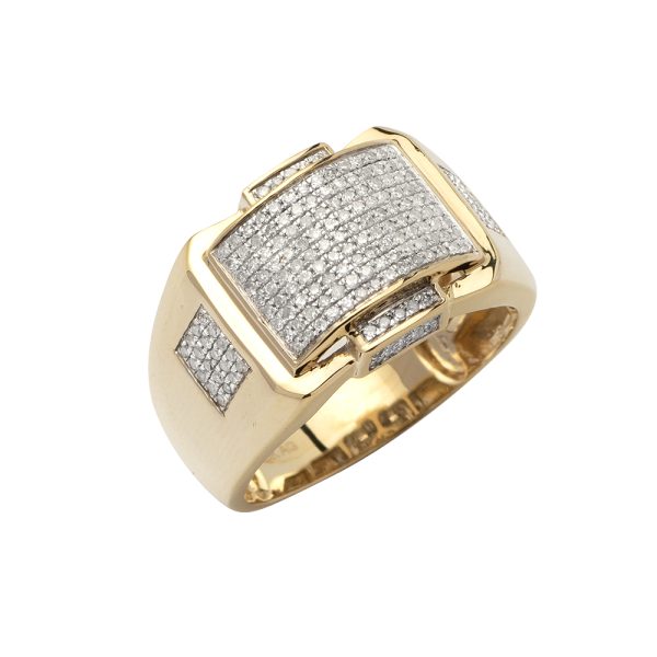 10KY 0.60CTW DIAMOND MICRO-PAVE MENS RING