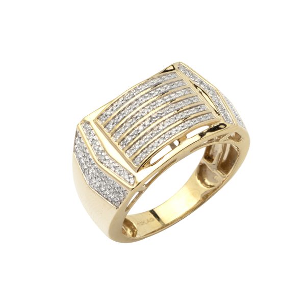 10KY 0.55CTW DIAMOND MICRO-PAVE MENS RING