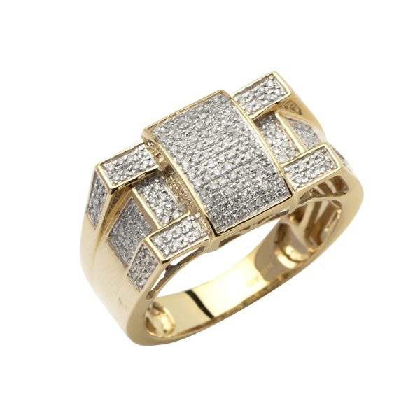 10KY 0.50CTW DIAMOND MICRO-PAVE MENS RING