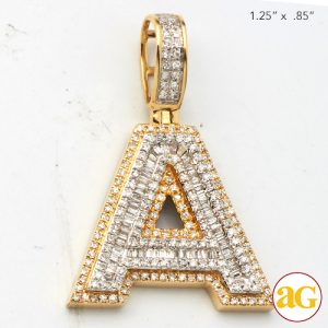 14KY 0.75CTW DIAMOND INITIAL PENDANT "A"