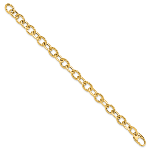 14k Polished Fancy Oval Link Bracelet - Image 2