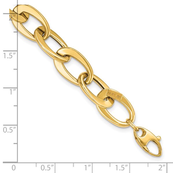 14k Polished Fancy Link Bracelet - Image 3