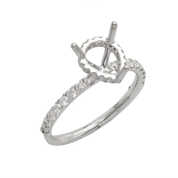 14KW 0.50CTW DIAMOND PEAR HEAD HIDDEN HALO SEMI