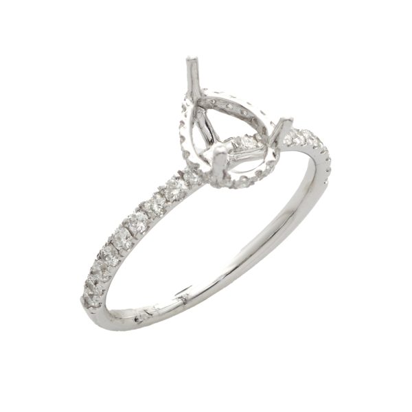 14KW 0.40CTW DIAMOND PEAR HEAD SEMI MOUNT RING