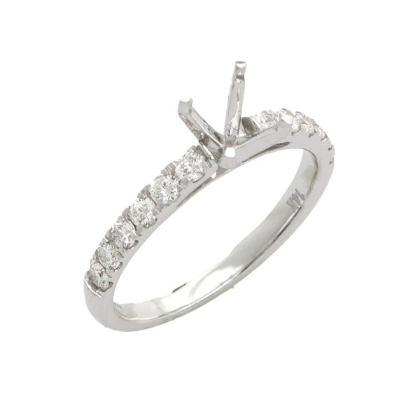 14KW 0.50CTW DIAMOND SEMI MOUNT RING - 4 PRONG PEG