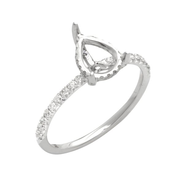 14KW 0.30CTW DIAMOND 3-PRONG PEAR HEAD FRENCH